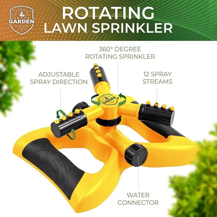 Sprinkler for Yard 360 Degree Rotating Lawn Sprinkler with Base Adjustable Spray Hose Connector for Garden Large Yards