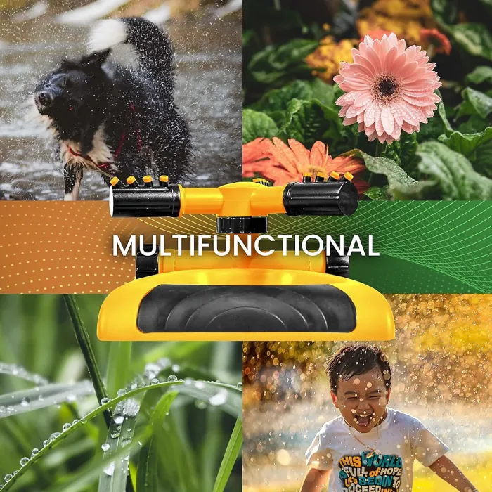 Sprinkler for Yard 360 Degree Rotating Lawn Sprinkler with Base Adjustable Spray Hose Connector for Garden Large Yards