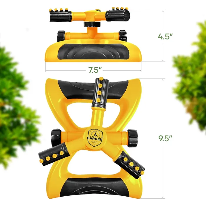 Sprinkler for Yard 360 Degree Rotating Lawn Sprinkler with Base Adjustable Spray Hose Connector for Garden Large Yards