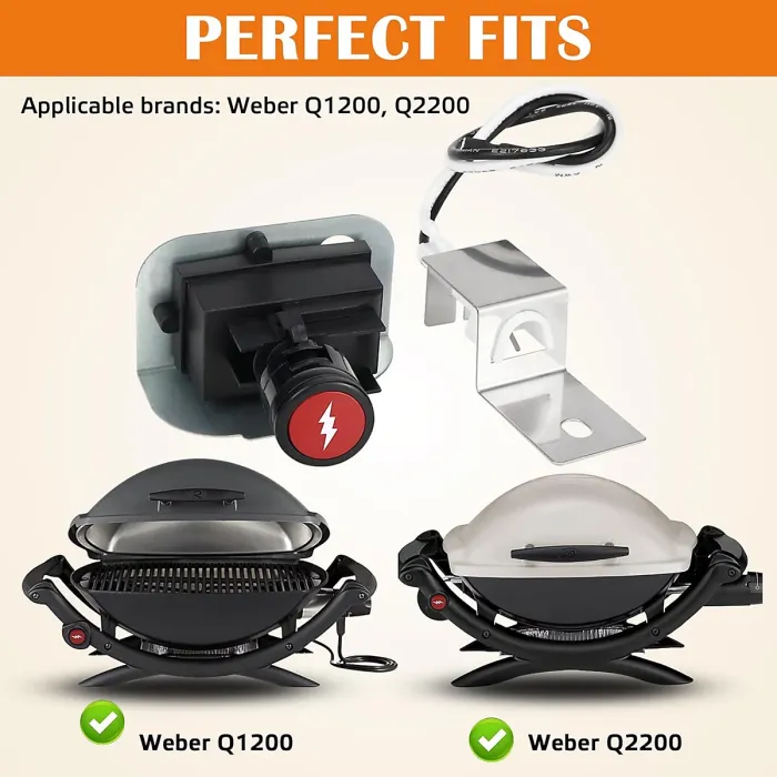 Replacement Ignition Kit for Weber Q1200 Q2200 Gas Grill 64868 electronic igniter