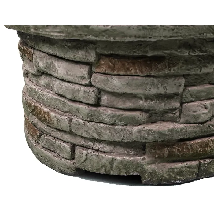 Homeology Fireology SAMUI Beige Majestic Garden Fire Pit Brazier and Barbecue with Eco-Stone Finish