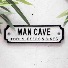 Annibells White Black Metal Man Cave Tools Sign (13389)