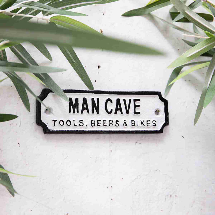 Annibells White Black Metal Man Cave Tools Sign (13389)