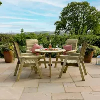 Freya 4 Seater Round Dining Set Round Garden Dining Set