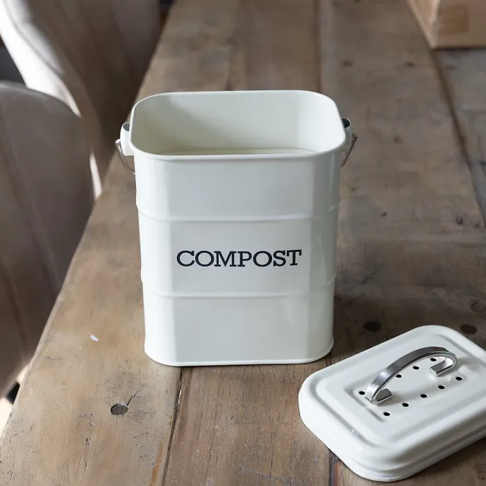Living Nostalgia Antique Cream Compost Bin