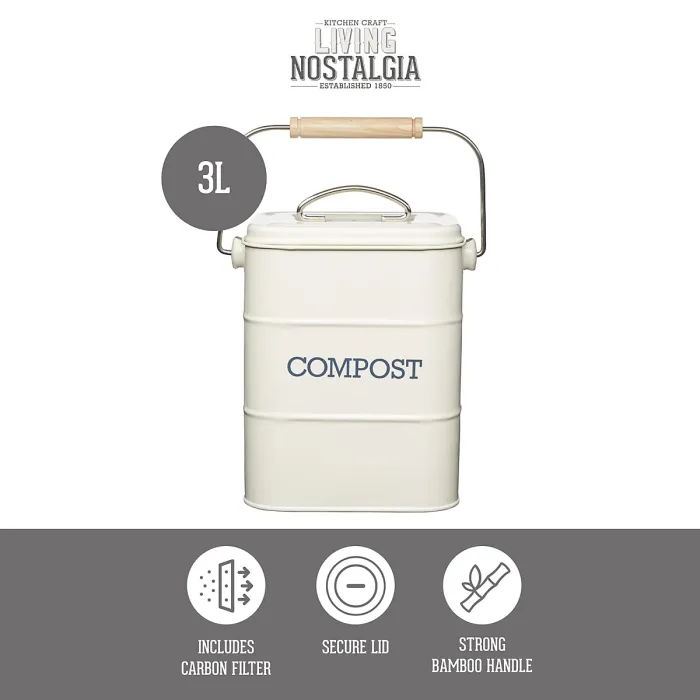 Living Nostalgia Antique Cream Compost Bin