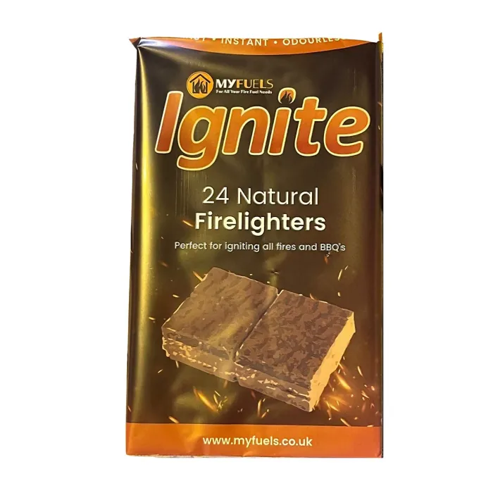 24 Natural Firelighter Cubes BBQ Firelighters Paraffin Wax Sawdust