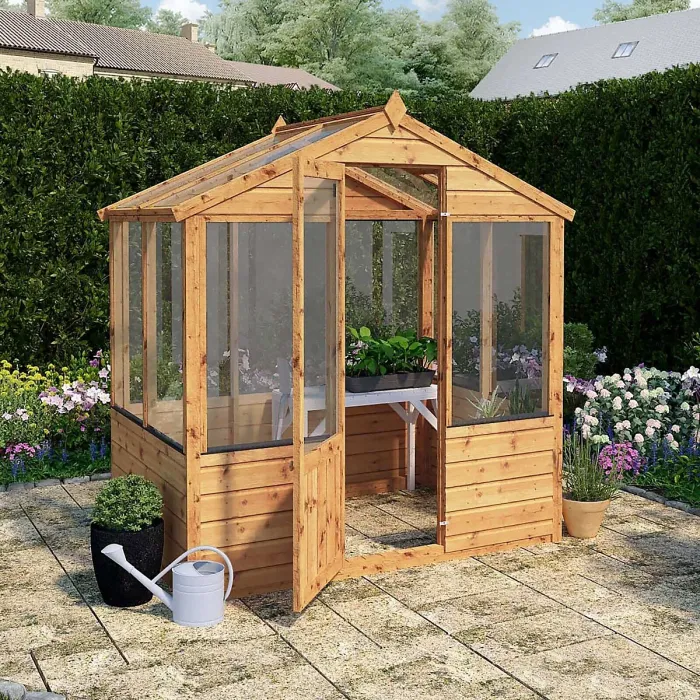 Waltons 6 x 4 Traditional Wooden Greenhouse Apex Potting Shed Tongue and Groove