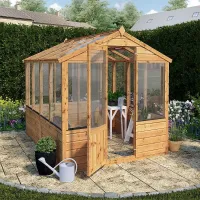 Waltons 8 x 6 Traditional Wooden Greenhouse Apex Potting Shed Tongue and Groove