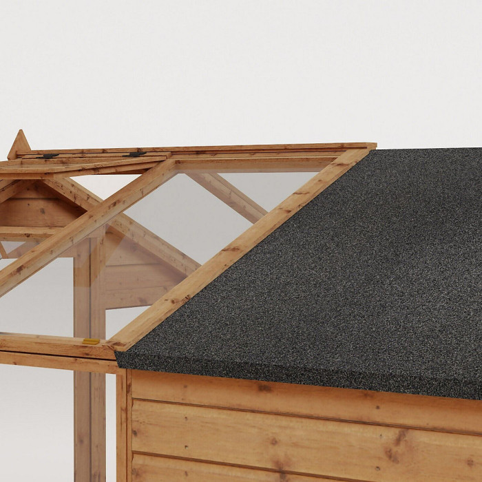 Waltons 8 x 6 Traditional Wooden Greenhouse with Side Potting Shed Apex Tongue and Groove