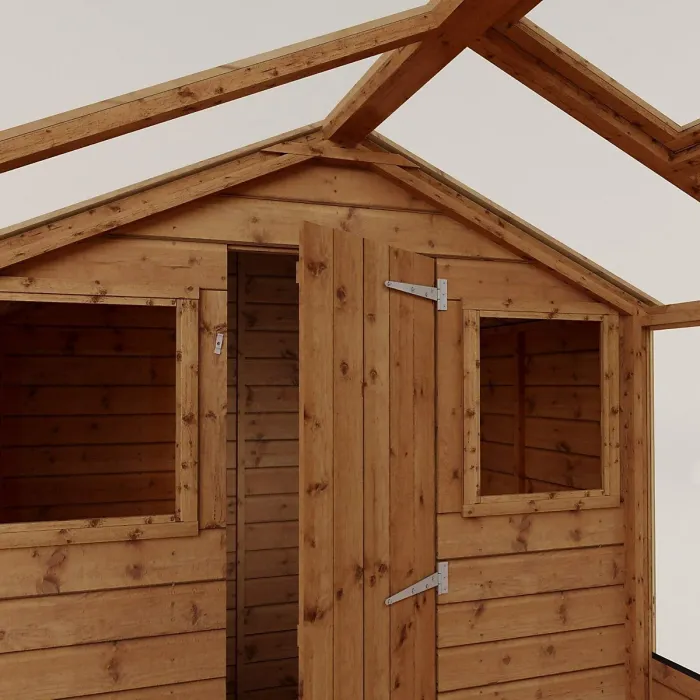 Waltons 10 x 6 Traditional Wooden Greenhouse with Side Potting Shed Apex Tongue and Groove