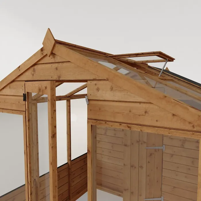 Waltons 10 x 6 Traditional Wooden Greenhouse with Side Potting Shed Apex Tongue and Groove