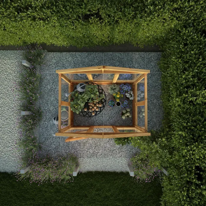 Waltons 4x6 Wooden Greenhouse Apex Growhouse Tongue and Groove - Glass Glazed