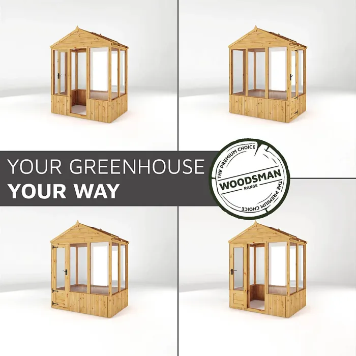 Waltons 4x6 Wooden Greenhouse Apex Growhouse Tongue and Groove - Glass Glazed