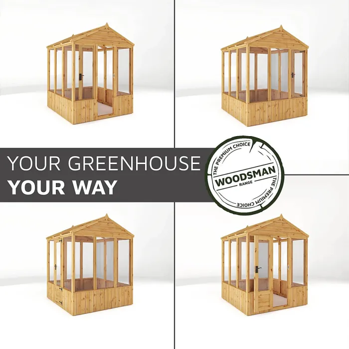 Waltons 6x6 Wooden Greenhouse Apex Growhouse Tongue and Groove - Styrene Glazed