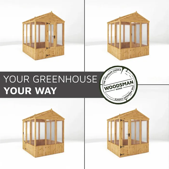 Waltons 6x6 Wooden Greenhouse Apex Growhouse Tongue and Groove - Polycarbonate Glazed