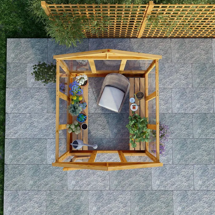 Waltons 6x6 Wooden Greenhouse Apex Growhouse Tongue and Groove - Glass Glazed