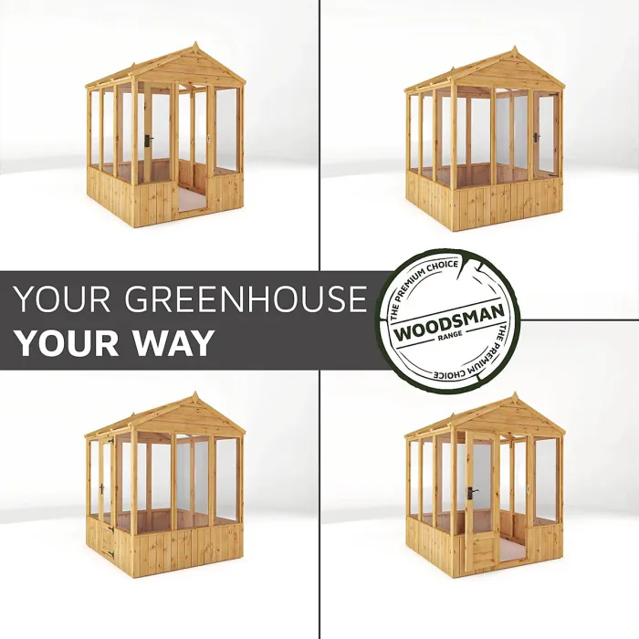 Waltons 6x6 Wooden Greenhouse Apex Growhouse Tongue and Groove - Glass Glazed