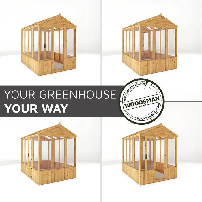 Waltons 8x6 Wooden Greenhouse Apex Growhouse Tongue and Groove - Glass Glazed