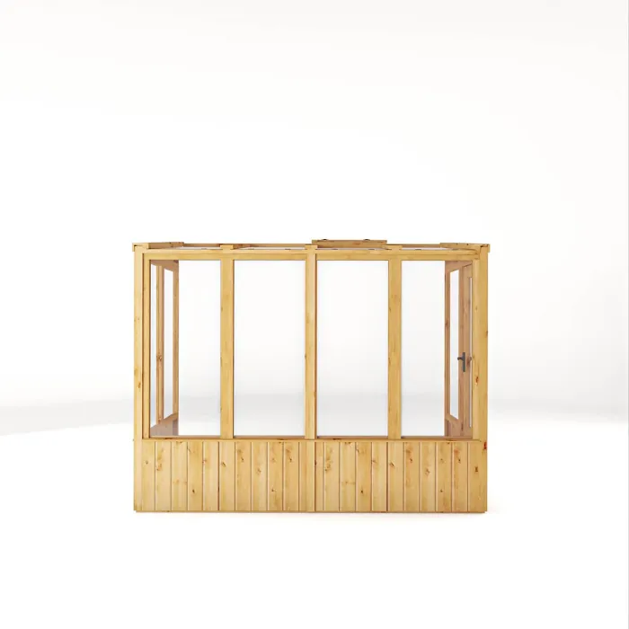 Waltons 8x4 Wooden Lean To Greenhouse Pent Growhouse Tongue and Groove - Styrene Glazed