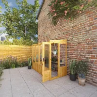 Waltons 8x4 Wooden Lean To Greenhouse Pent Growhouse Tongue and Groove - Glass Glazed