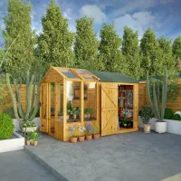 Waltons 10x6 Wooden Combi Greenhouse Shed Apex Styrene Growhouse Tongue and Groove Potting Shed