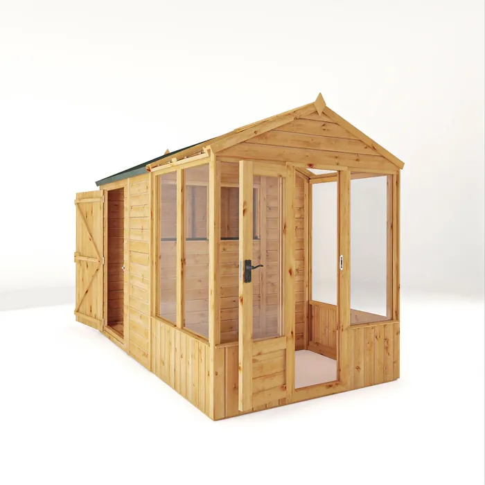 Waltons 10x6 Wooden Combi Greenhouse Shed Apex Styrene Growhouse Tongue and Groove Potting Shed