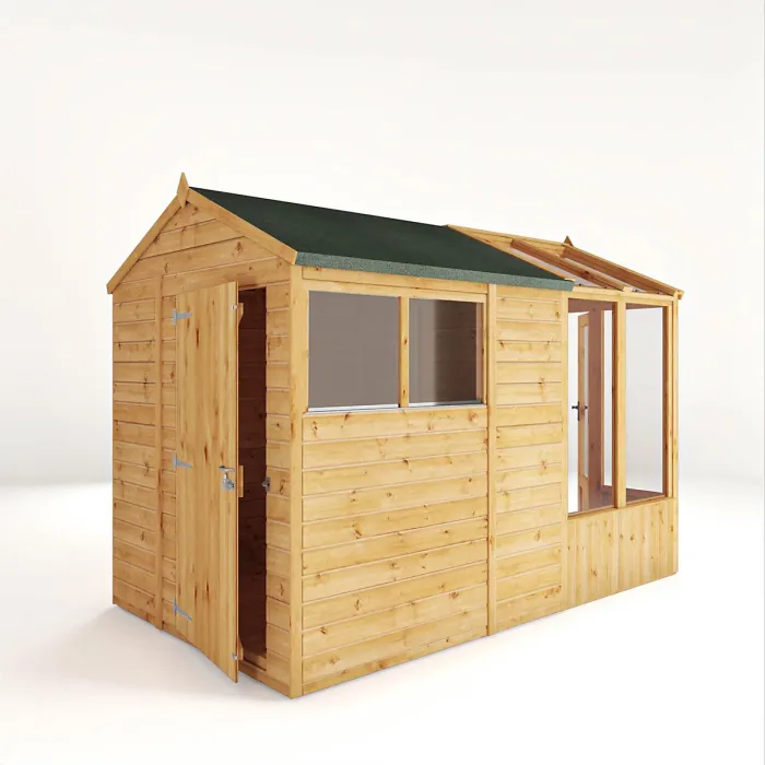 Waltons 10x6 Wooden Combi Greenhouse Shed Apex Styrene Growhouse Tongue and Groove Potting Shed