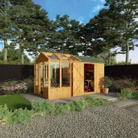 Waltons 12x6 Wooden Combi Greenhouse Shed Apex Styrene Growhouse Tongue and Groove Potting Shed