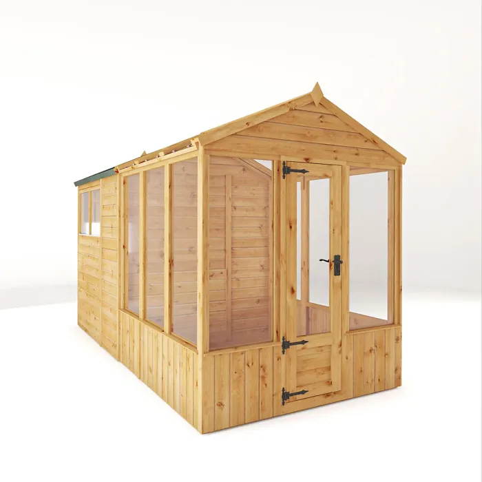 Waltons 12x6 Wooden Combi Greenhouse Shed Apex Styrene Growhouse Tongue and Groove Potting Shed
