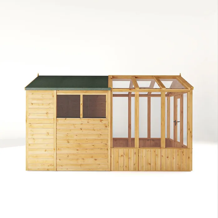 Waltons 12x6 Wooden Combi Greenhouse Shed Apex Styrene Growhouse Tongue and Groove Potting Shed