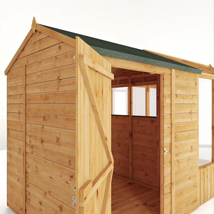 Waltons 14x6 Wooden Combi Greenhouse Shed Apex Styrene Growhouse Tongue and Groove Potting Shed
