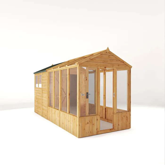 Waltons 14x6 Wooden Combi Greenhouse Shed Apex Styrene Growhouse Tongue and Groove Potting Shed