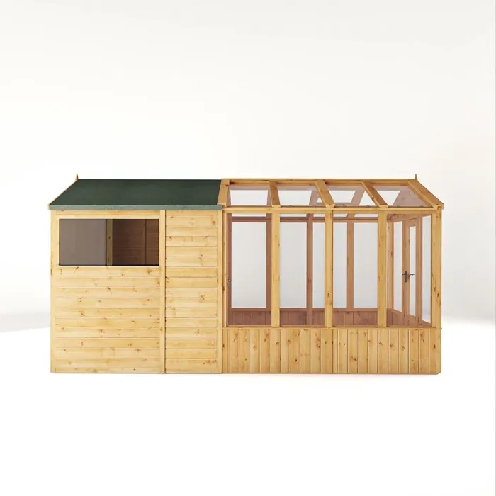 Waltons 14x6 Wooden Combi Greenhouse Shed Apex Styrene Growhouse Tongue and Groove Potting Shed