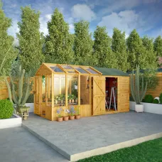 Waltons 14 x 6 Combi Glass Greenhouse Shiplap Apex Garden Potting Shed