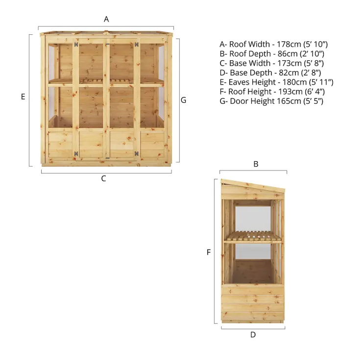 Mercia 6x3 Greenhouse with Flap vent