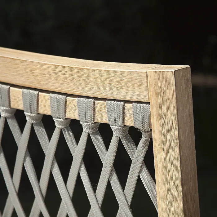 Monaco Sofa Set Outdoor 4 Seat Acacia Wood & Rope Weaving Grey Garden Furniture