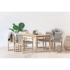 Monaco 4 Seat Dining Set Outdoor Acacia 5 Piece Garden Furniture Collection