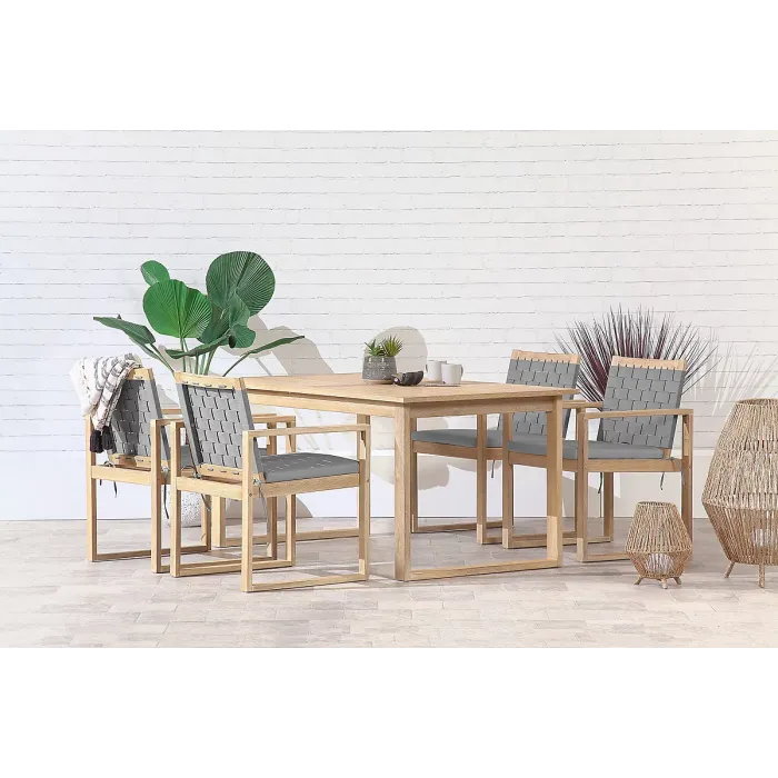 Monaco 4 Seat Dining Set Outdoor Acacia 5 Piece Garden Furniture Collection