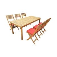 SunTime Ayres Rock 6-Seat Acacia Wood Outdoor Dining Set