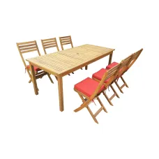 SunTime Ayres Rock 6-Seat Acacia Wood Outdoor Dining Set