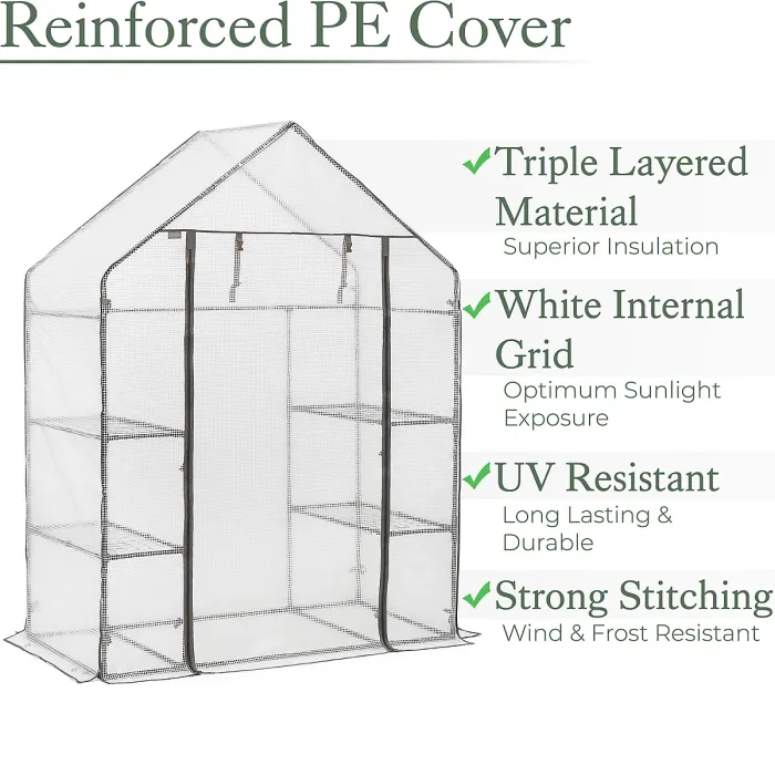 Walk-In Greenhouse with Roll Up Door