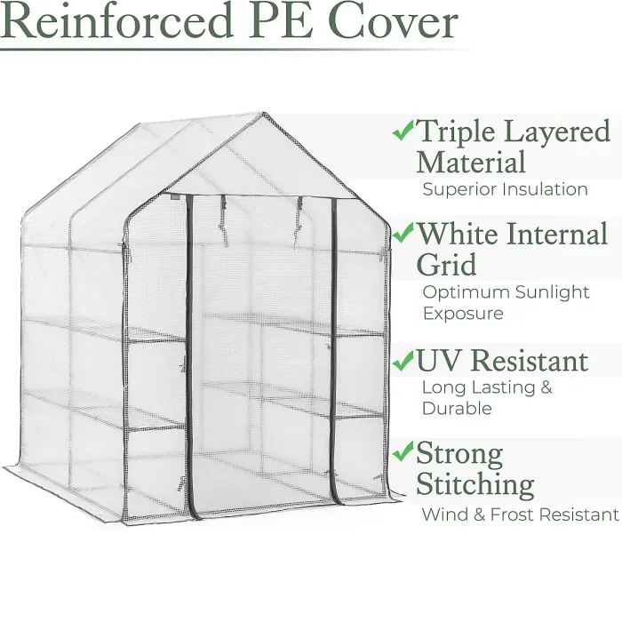 Extra Large Walk-In Greenhouse with Roll-Up Door