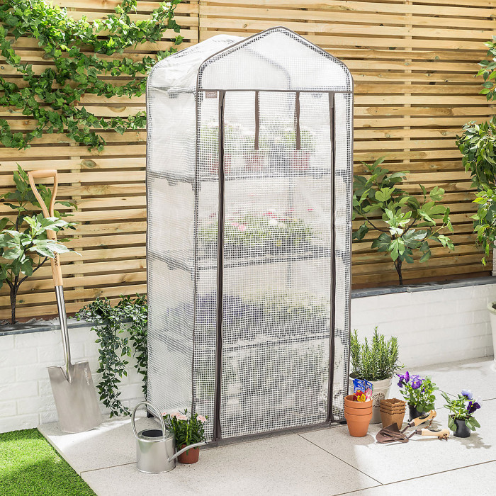 4 Tier Mini Greenhouse Replacement Cover Grow House Protector - Mesh COVER ONLY