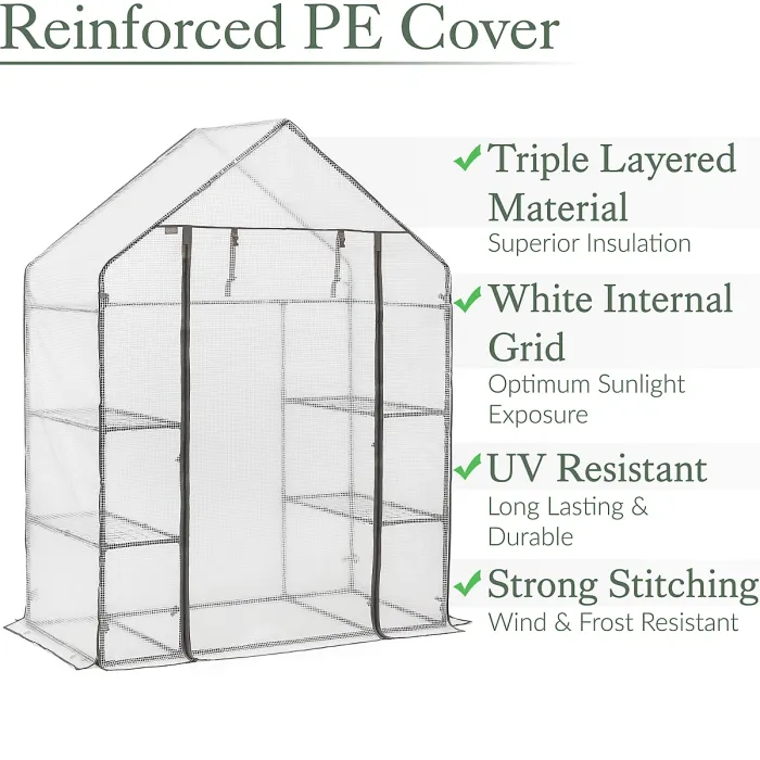 Walk In Greenhouse Replacement Cover Grow House Protector - Mesh COVER ONLY