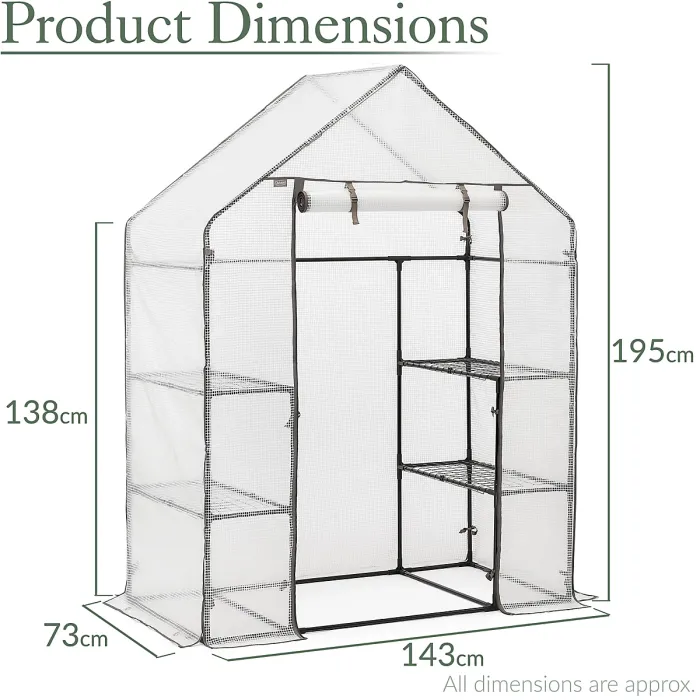 Walk In Greenhouse Replacement Cover Grow House Protector - Mesh COVER ONLY