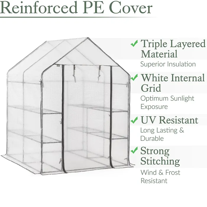 Large Walk In Greenhouse Replacement Cover Grow House Protector - COVER ONLY
