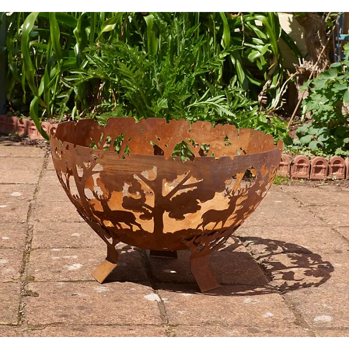 Half Ball Forest Fire Pit Half Fire Bowl - L58 x W58 x H37.5 cm