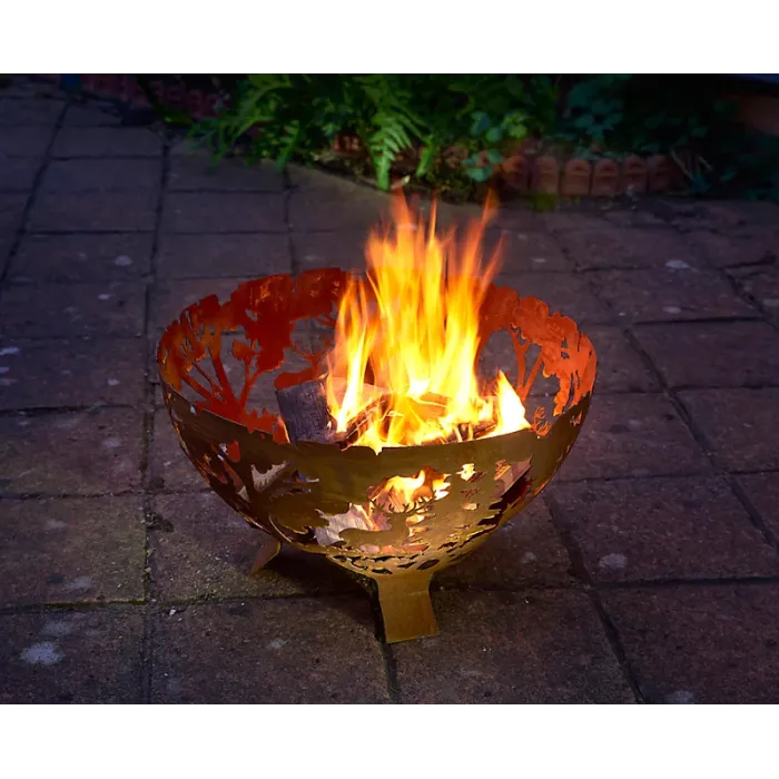 Half Ball Forest Fire Pit Half Fire Bowl - L58 x W58 x H37.5 cm