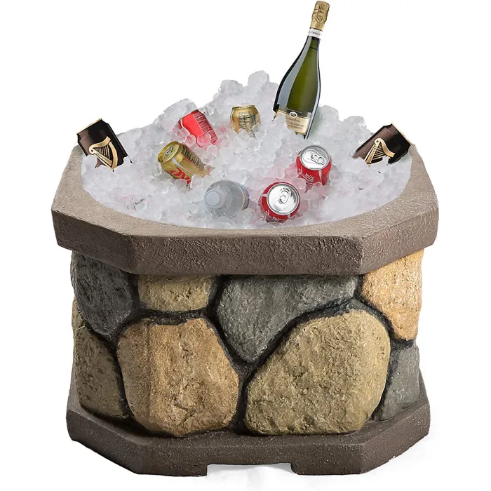 Homeology Fireology BOGOTA Bold Garden Fire Pit Brazier and Barbecue with Eco-Stone Finish